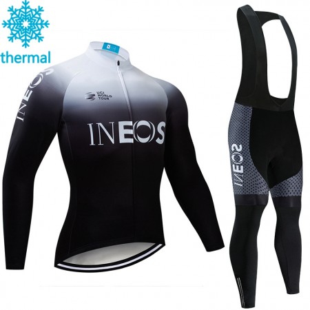 Tenue Maillot M/L + Collant à Bretelles 2019 TEAM INEOS Hiver Thermal Fleece N003